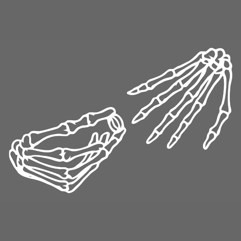 Ätherisches Skelett Hand und Schädel Illustration