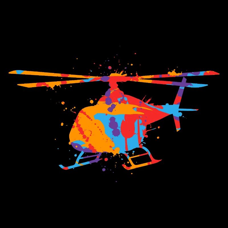 Helikopter bunt Pilot Kinder Jungen Hubschrauber