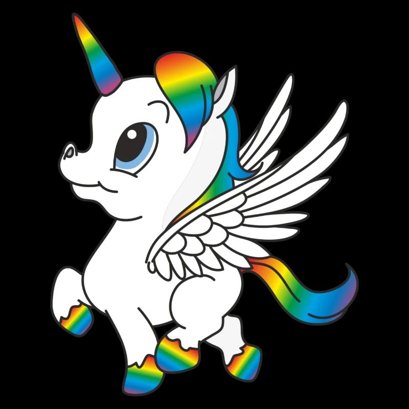 Rainbow unicorn, Pegasus