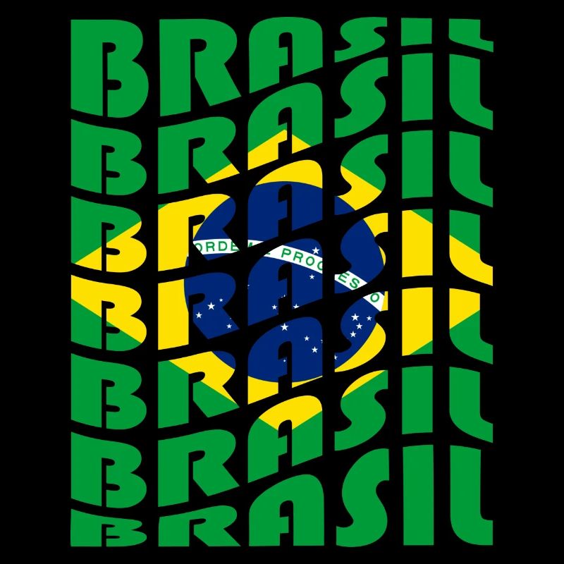 Brasilien Schriftzug Flaggen Design