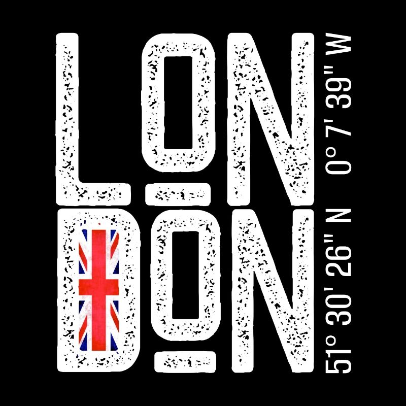 London Flag Distressed Typo