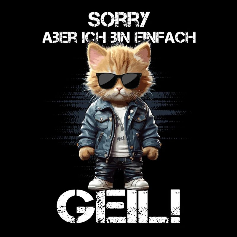 Katzenheld in Lederjacke & Sonnenbrille