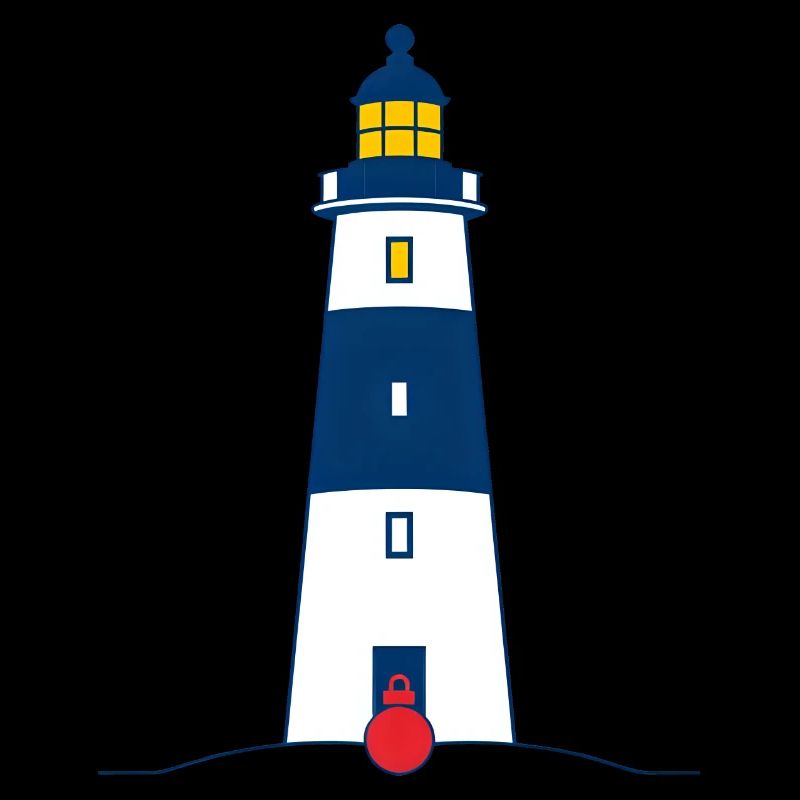 Lighthouse Beacon on Coastal Shore