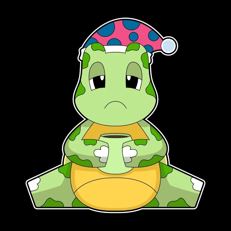 Turtle cup of coffee