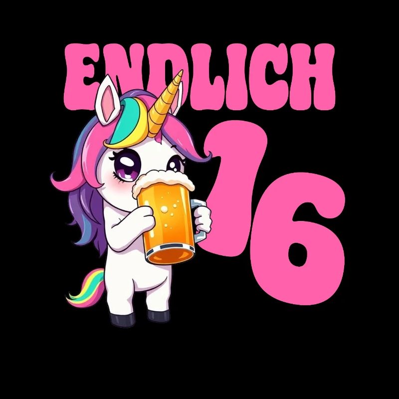 Bier Einhorn Endlich 16 Jahre Geburtstag Alkohol