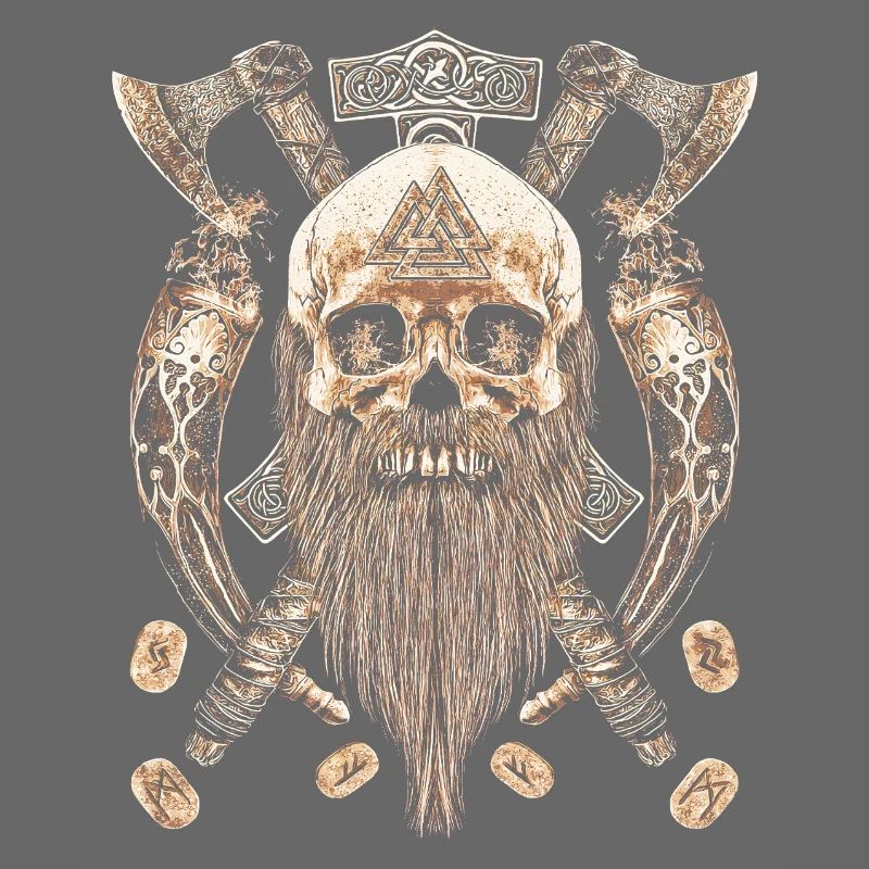 Valhalla Sigil Viking Skull Skeleton Goth