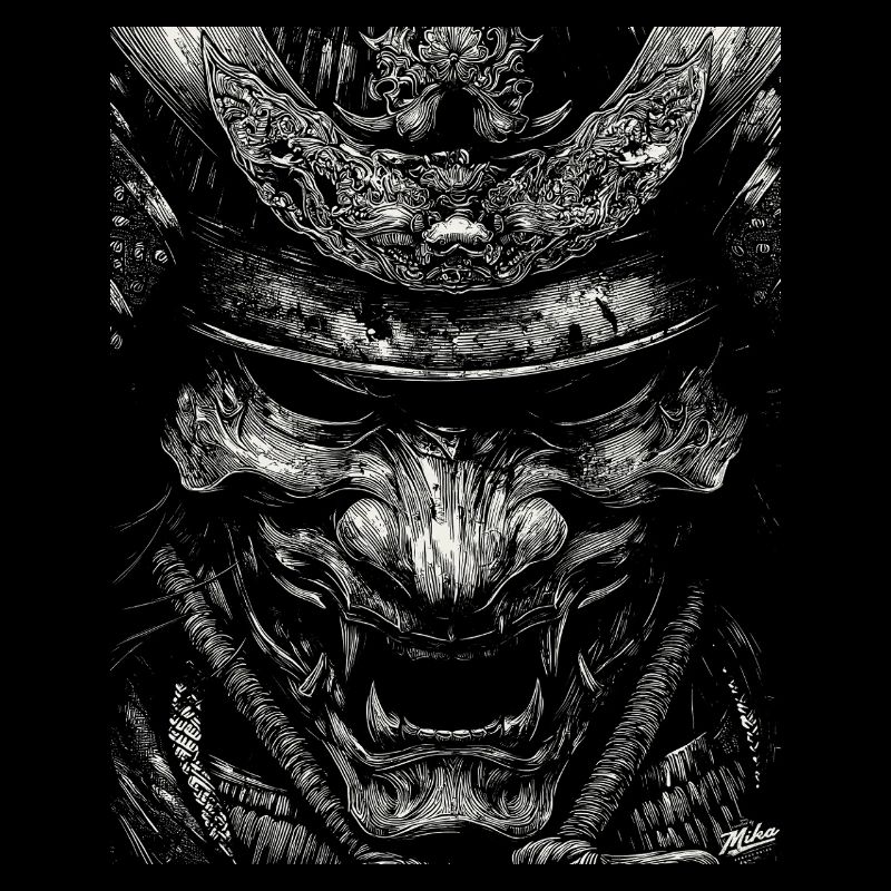 Demon mask in high contrast