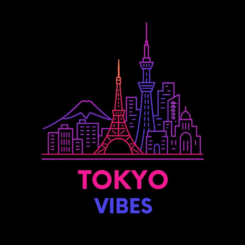 Tokyo Vibes Neon Skyline