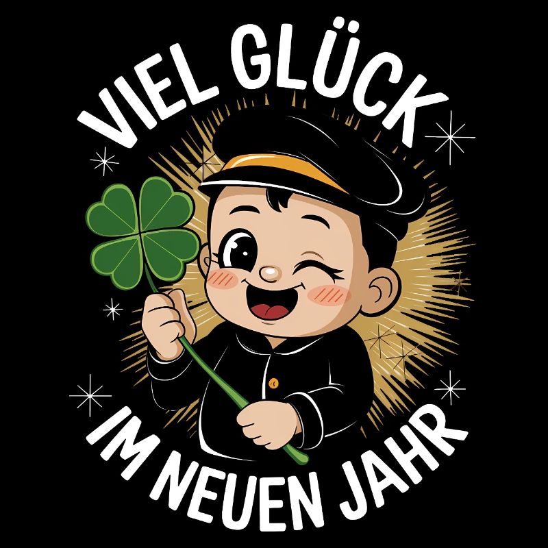 Glück Neujahr Schornsteinfeger Kleeblatt Silvester