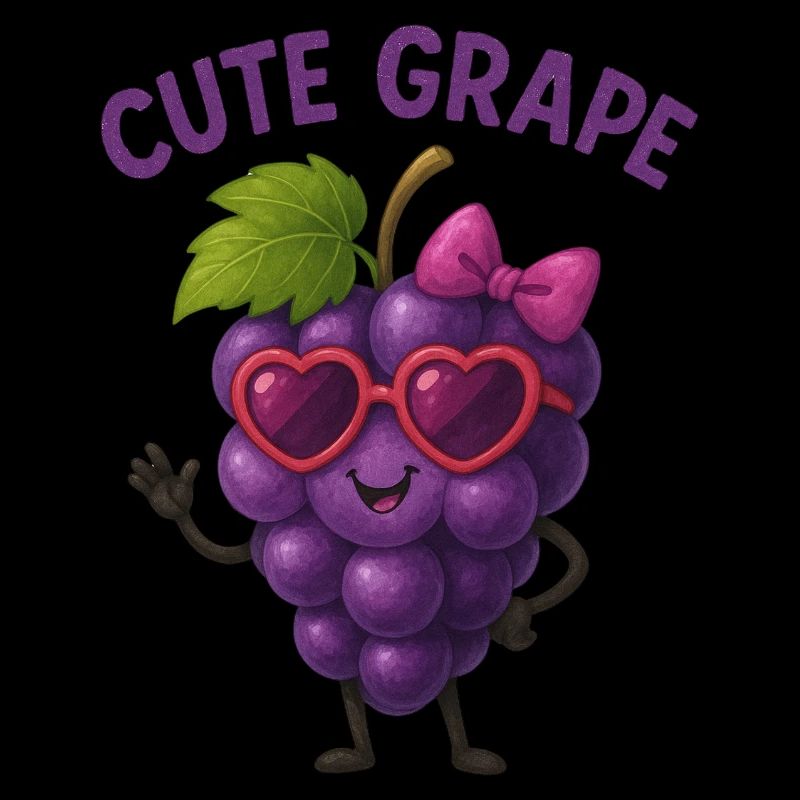 Cuddly grape with heart glasses
