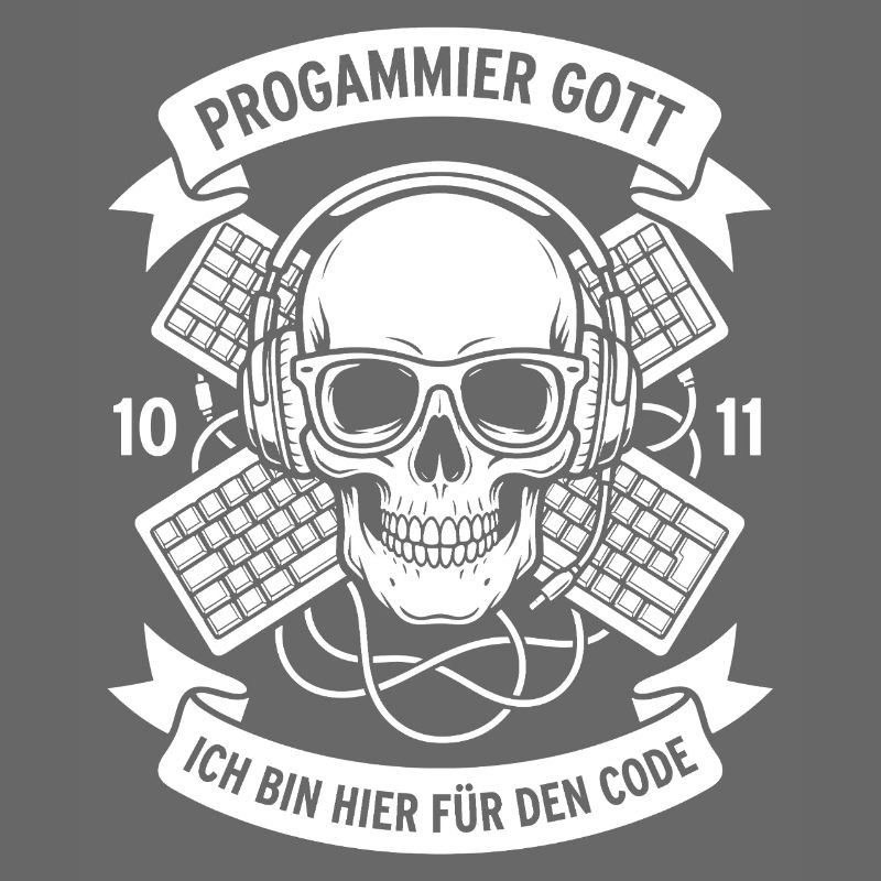 Code Schädel mit Kopfhörern