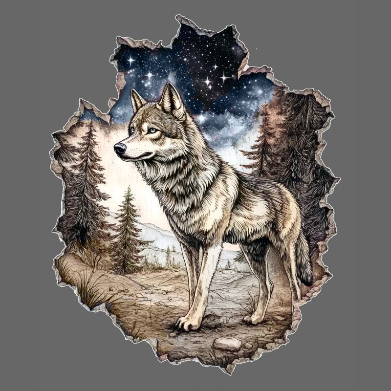 Wolf Sternenhimmel