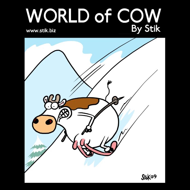 Welt der Kuh-Skifahren