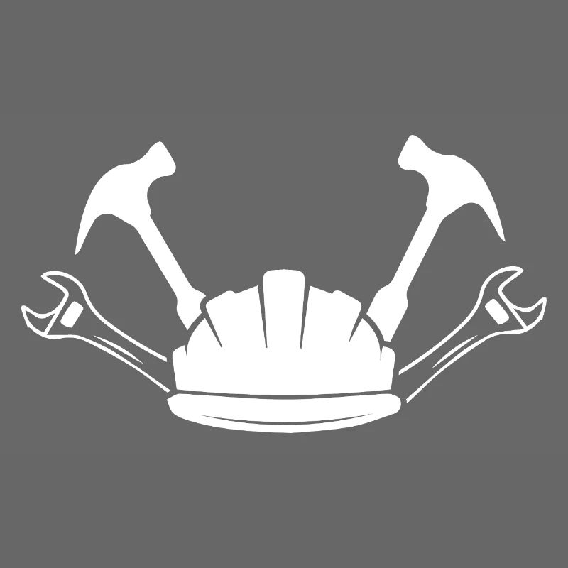 Construction Site Construction Worker Craft Helmet Silhouette
