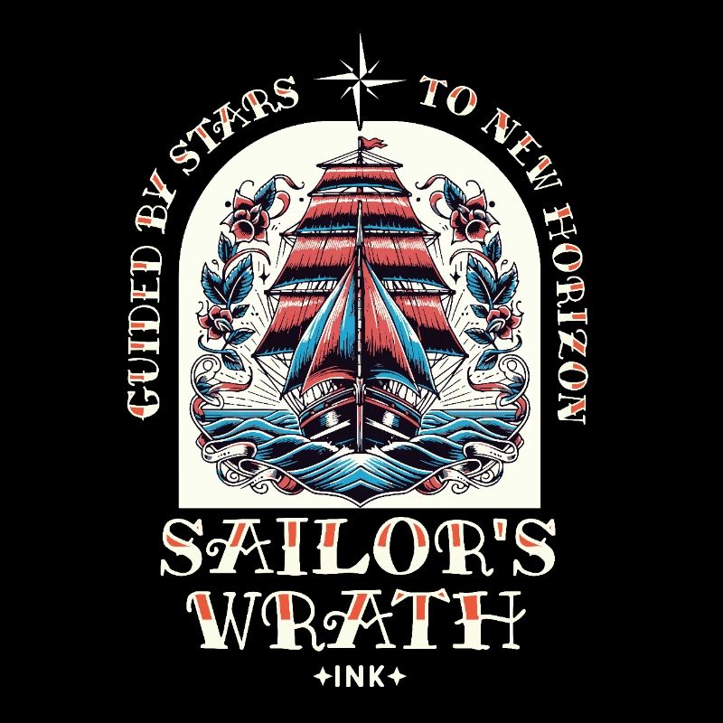 Segelboot Segelschiff Tattoo Vintage Abenteuer