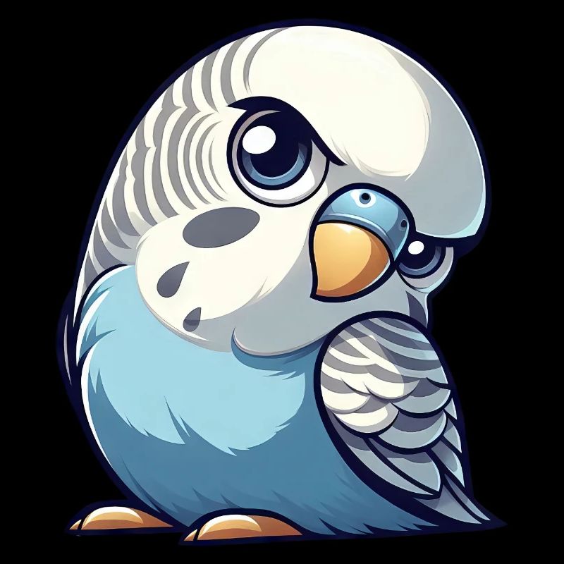 Mignon Perruche Dessin animé Oiseaux Fidèle Sceptique