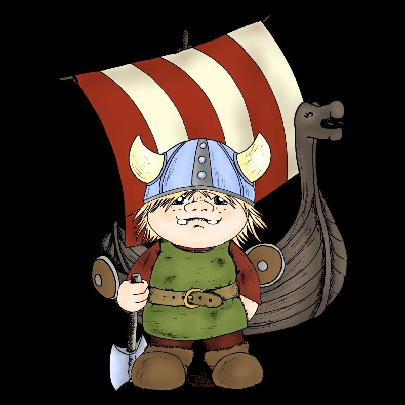 Wikinger Erik mit Schiff