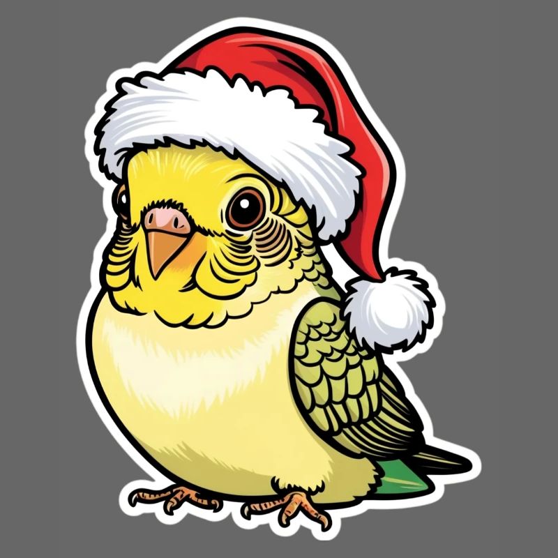 Perruche Noël Mignon Chapeau de bande dessinée