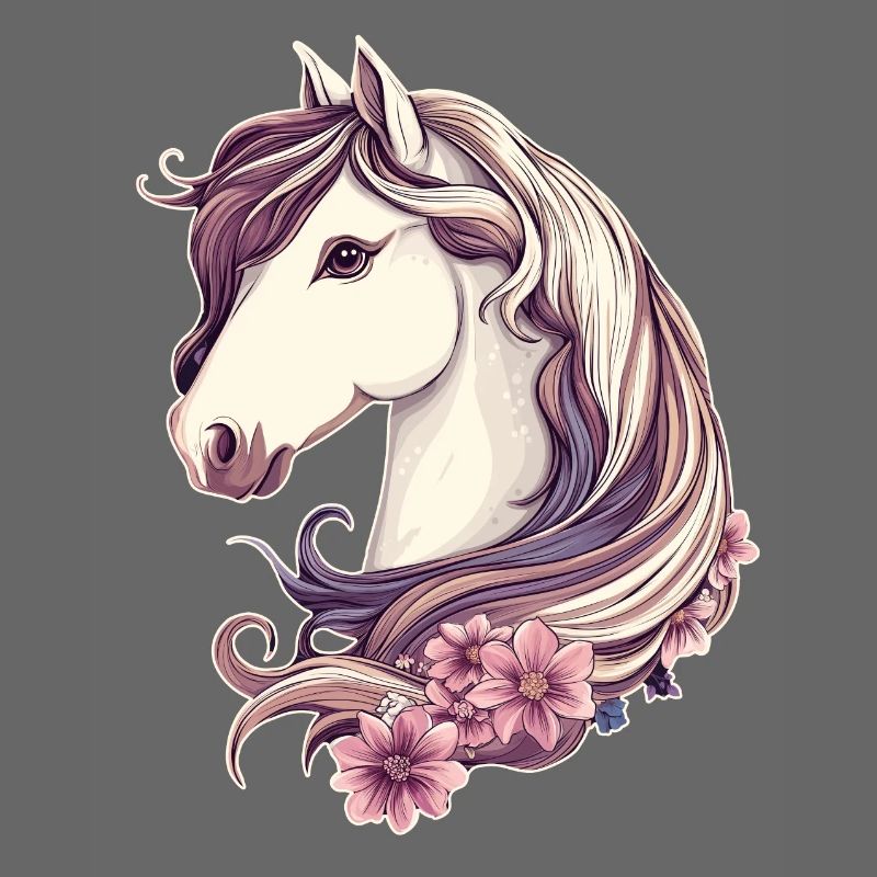 Cheval avec des fleurs