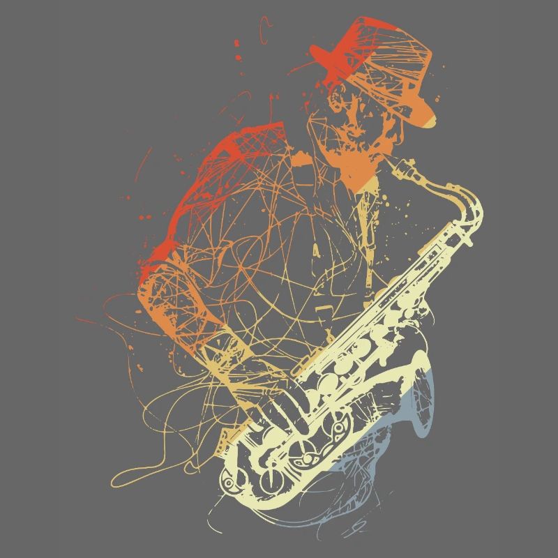 Dessin de saxophone rétro