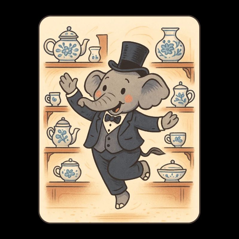 Éléphant dansant dans la boutique de porcelaine