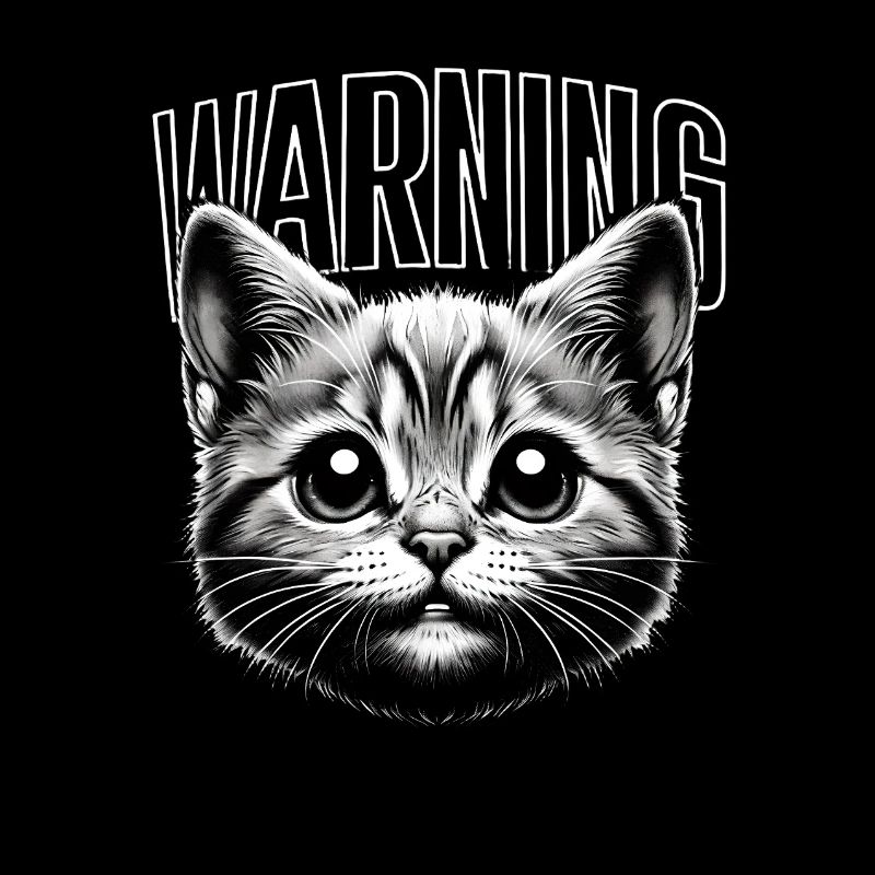 Avertissement chat mignon cadeau