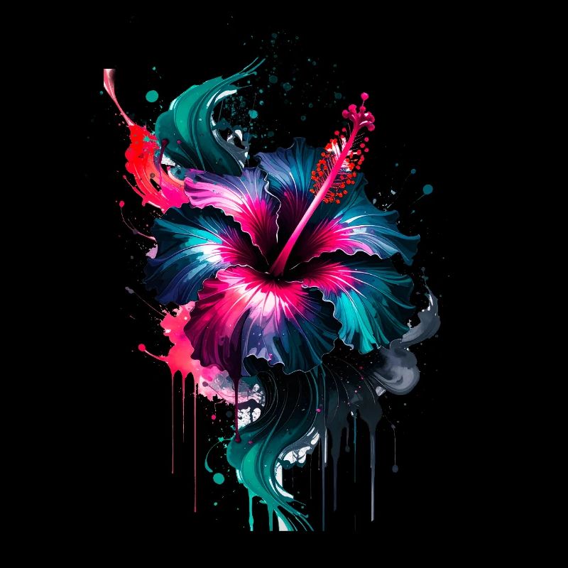 tinte,Hibiskus,illustration,malerei,graffiti,Blume