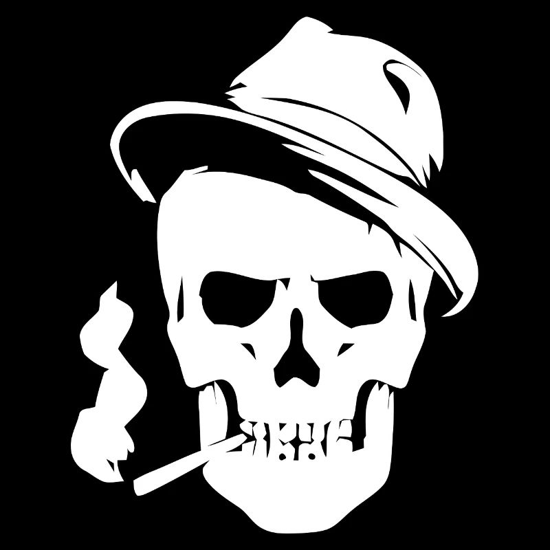 Vintage Skull with Fedora and Smoke