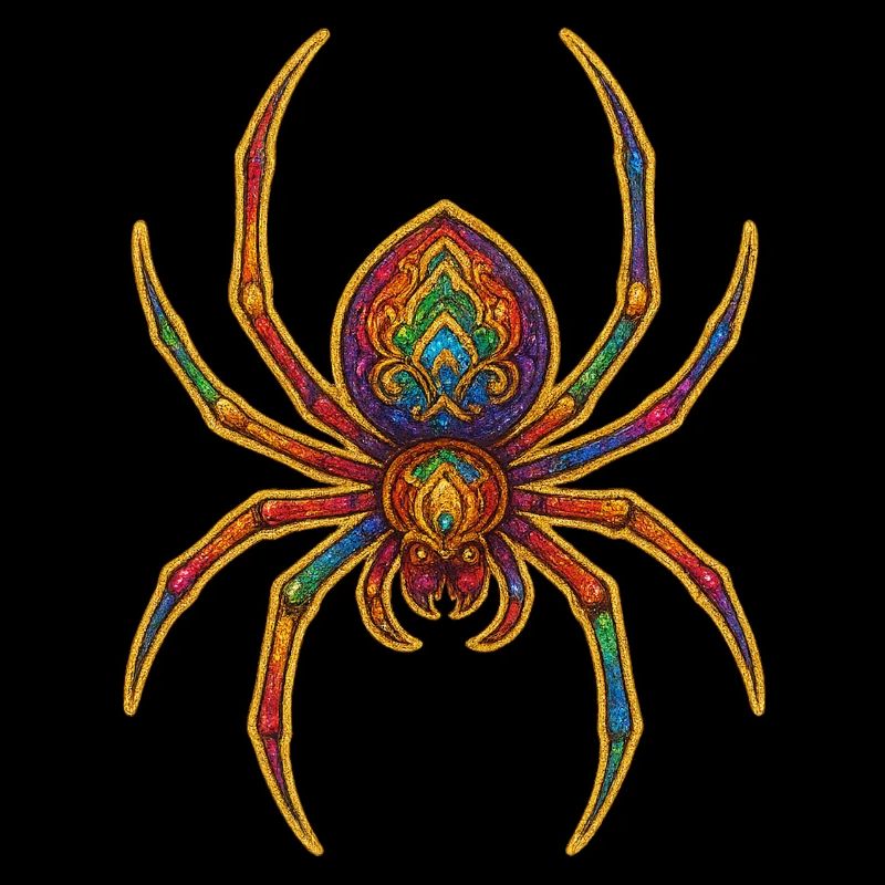 Ornement d’araignée arc-en-ciel