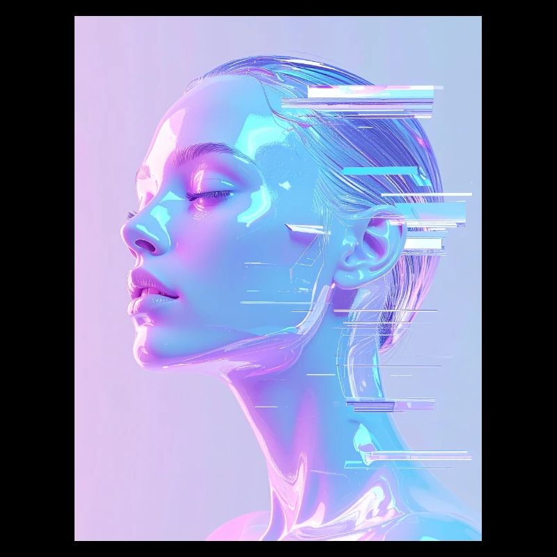 Holographic Glitch Portrait