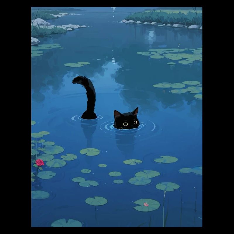 MonCat Water Lily Impressio Mon Chat le nénuphar