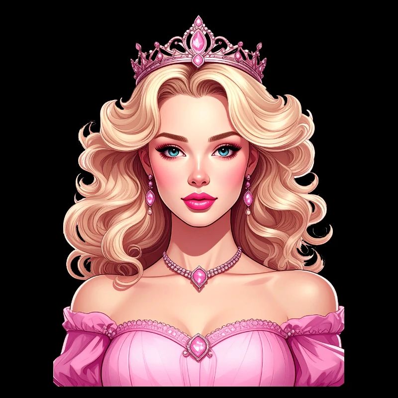 Prinzessin mit blondem Haar und rosa Kleid