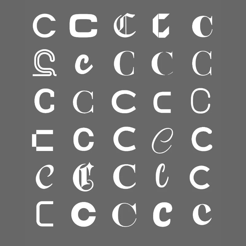 Typografie C-Glyphen-Monogramm-Satz
