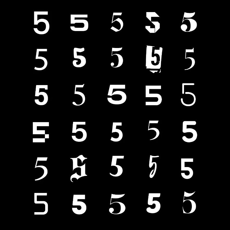 Number Five Grid Pattern