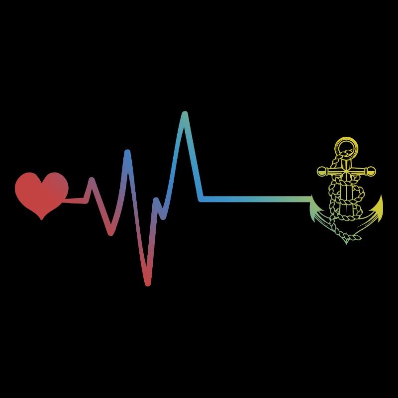 Anchor Silhouette Pulse Heartbeat