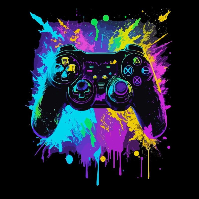 farbenfroher Graffiti Gaming Controller