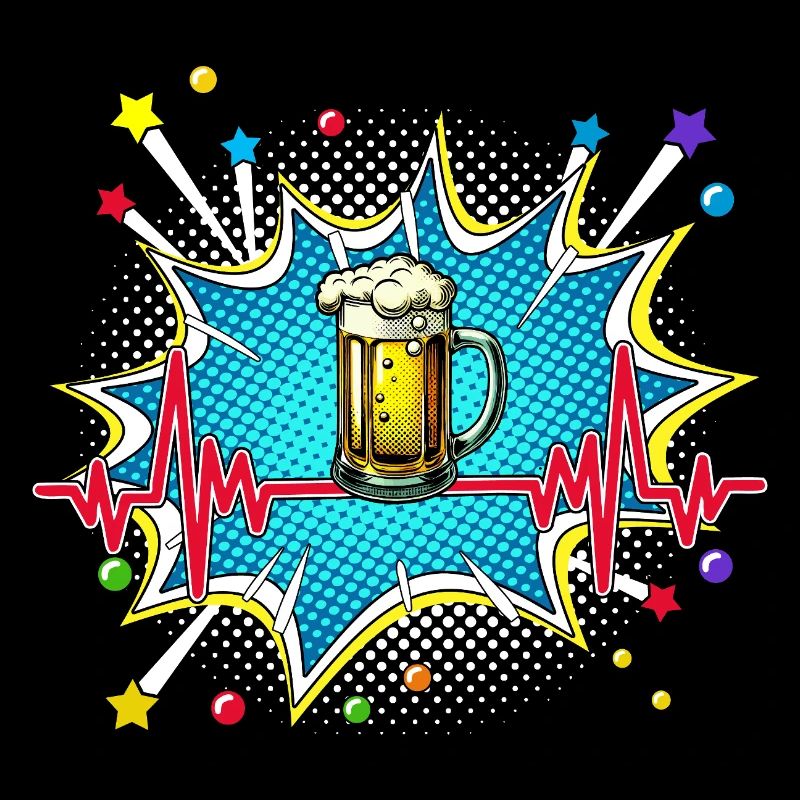 Bier Pop Art Comic Retro Herzschlag