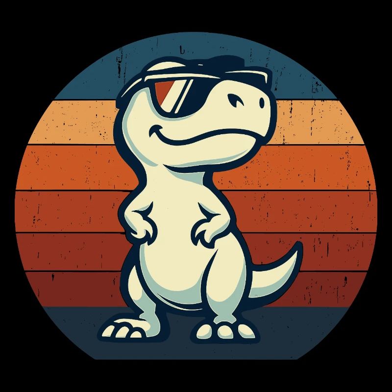 Dino cool avec lunettes de soleil look rétro