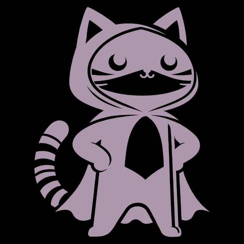 Super-héros Chat Silhouette Cape Minimaliste