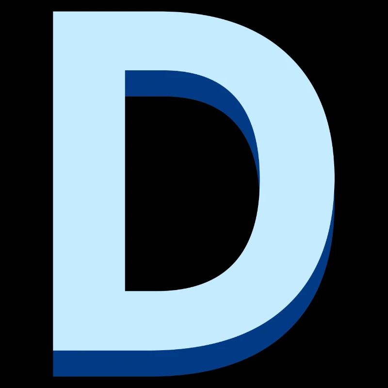 Lettre d bleu pop et moderne