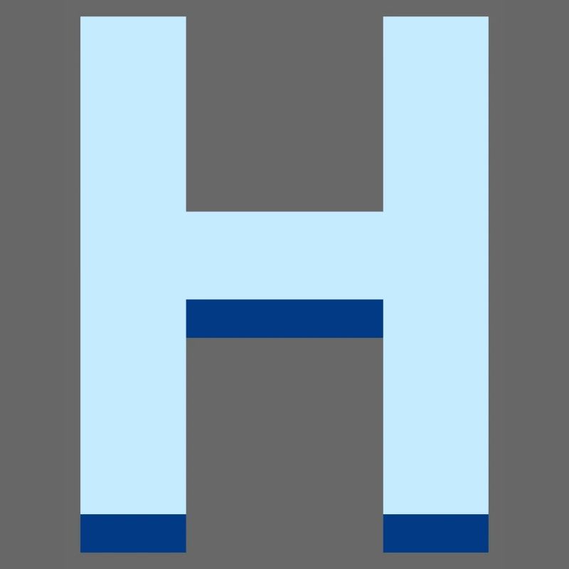 Pop and modern blue letter h