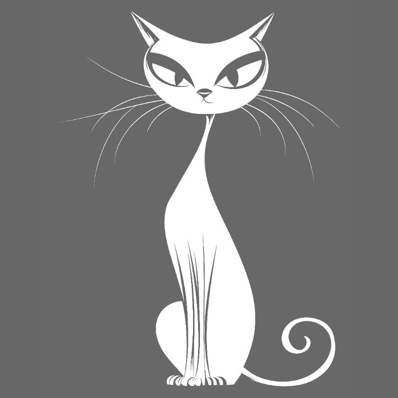 Chat blanc élégant