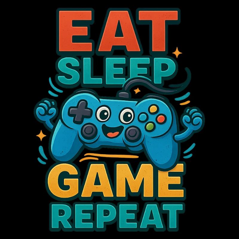 Eat Sleep Game Repeat – Funny Controller