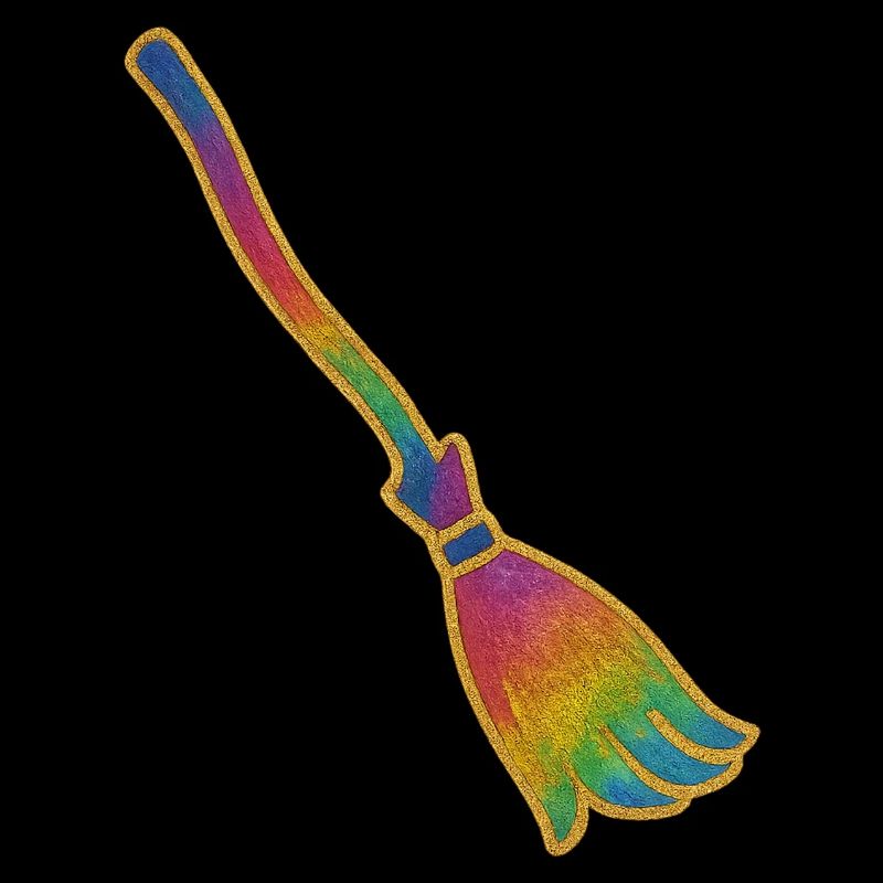 Magic Broom | Witches' Broom | Rainbow Broom Glitter