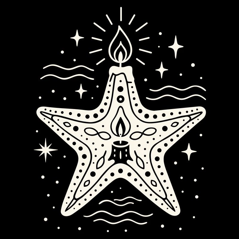 Seestern mit Kerze - Maritimes Weihnachtsdesign
