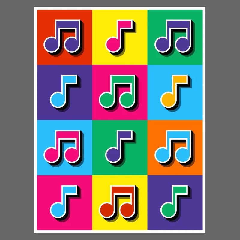 Mosaïque de notes musicales Pop Art