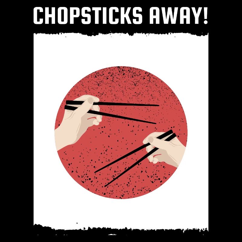 Chopsticks Away Ramen Japanese Flag 