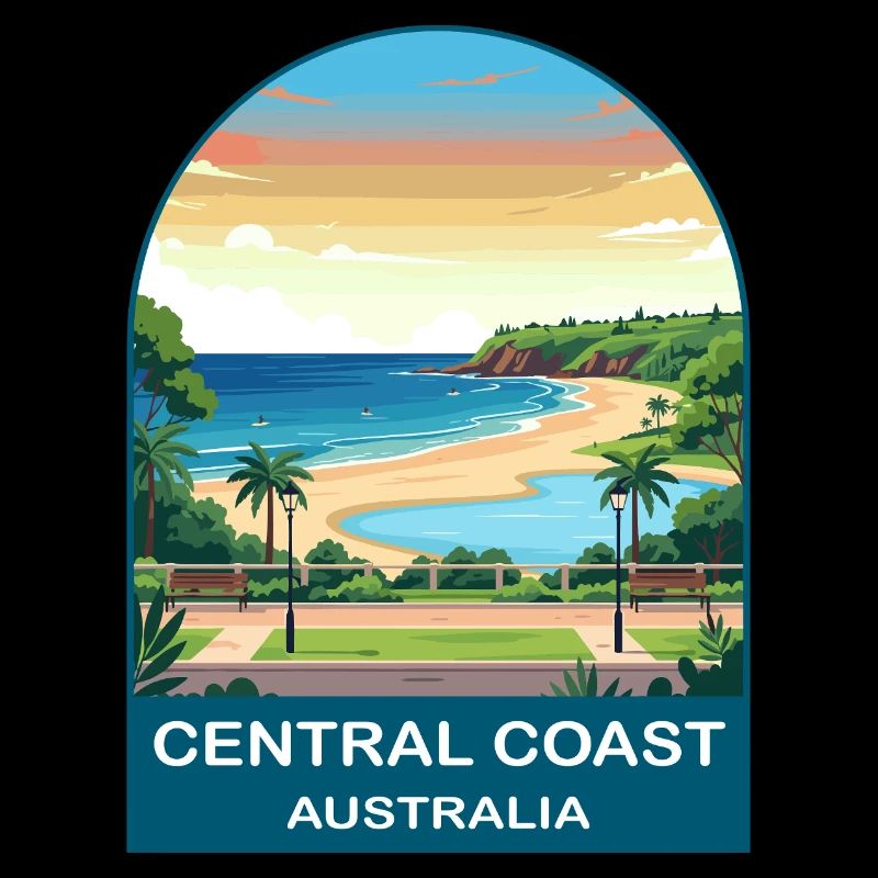 Affiche de voyage sur la plage de la côte centrale australienne