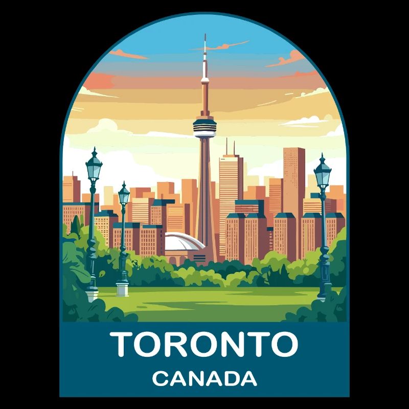 Toronto Canada Affiche de voyage de la Skyline de la tour CN