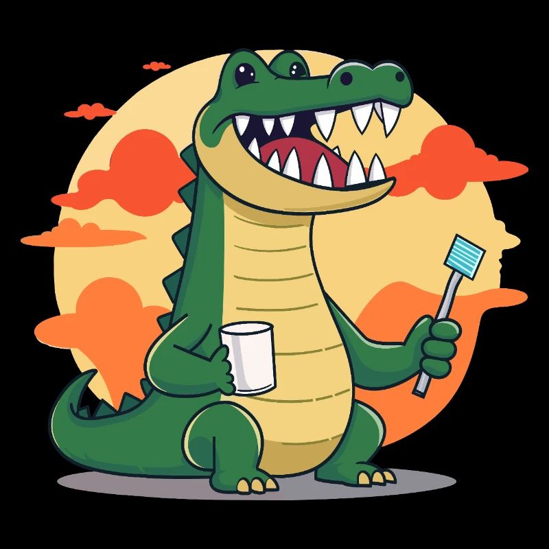 Hygiène dentaire crocodile